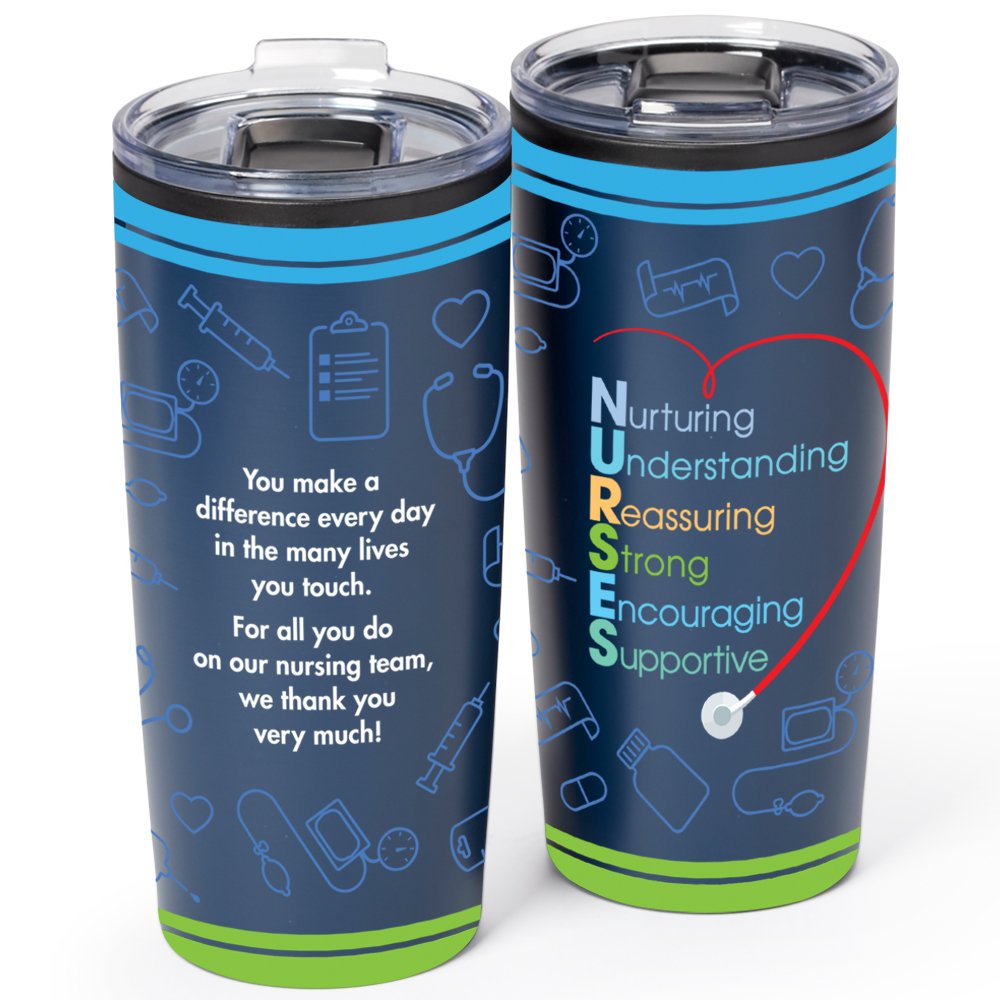 Nurses Acrostic ColorBlast 360° Teton Stainless-Steel Tumbler 20-Oz.