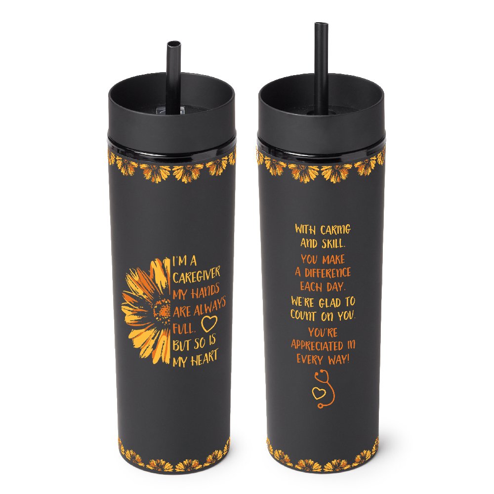 I'm a Caregiver: My Hands Are Always Full, but So Is My Heart Canyon 2-in-1 Tumbler & Sipper 16 oz.