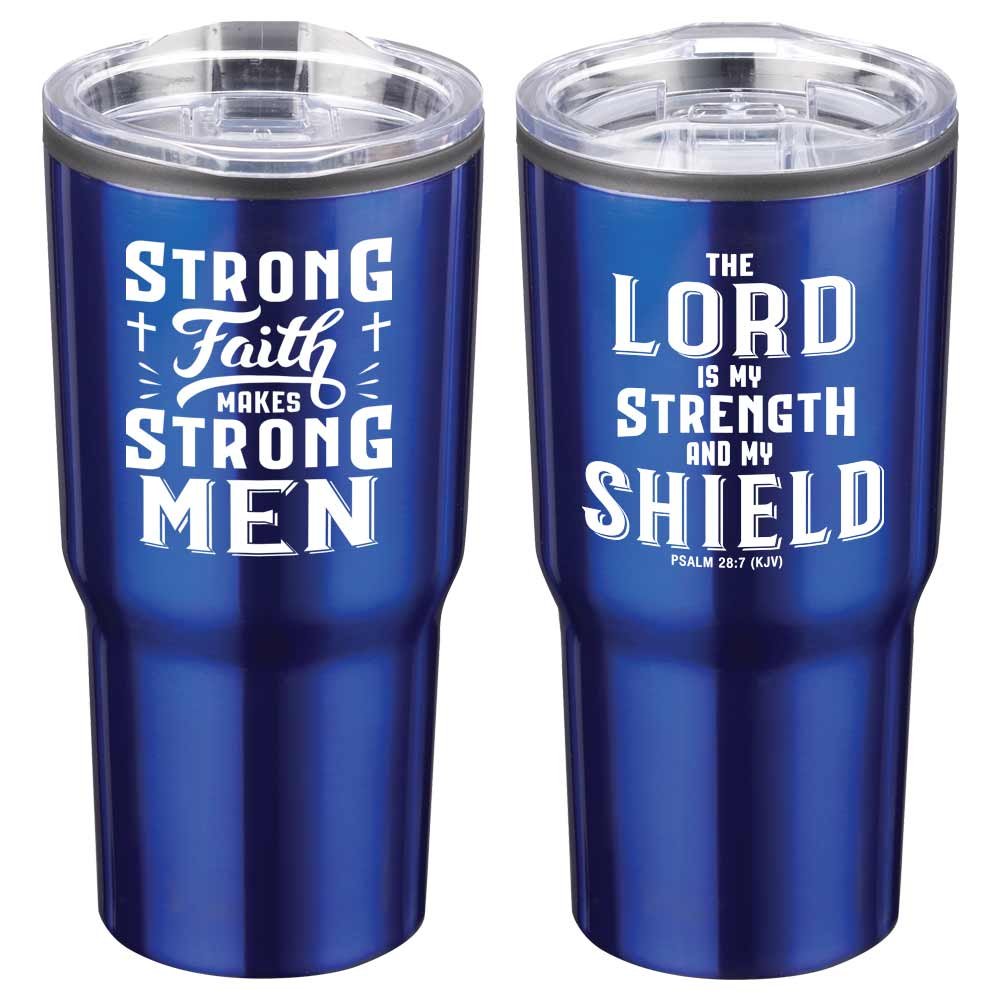 Strong Faith Makes Strong Men Timber Insulated Stainless-Steel Travel Tumbler 20 oz.