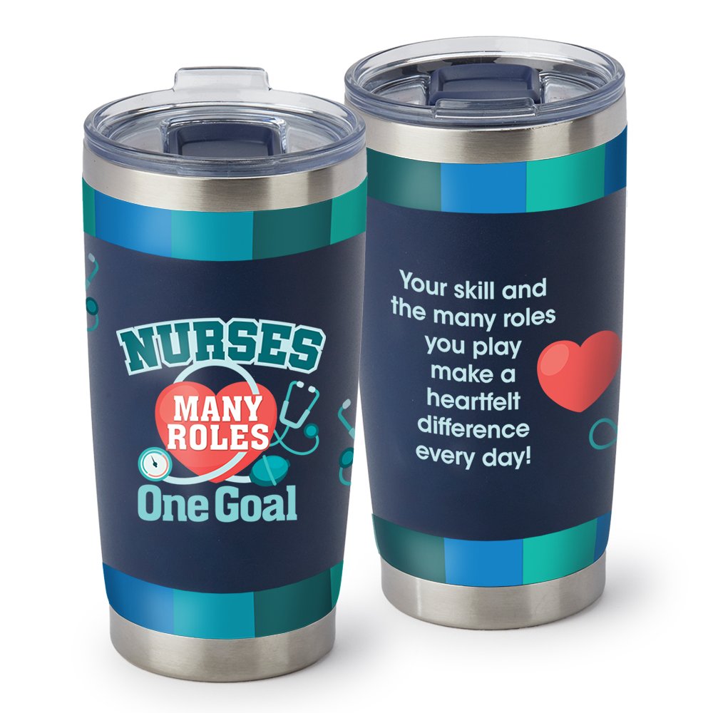 Nurses: Many Roles, One Goal Navy Templock Stainless-Steel Vacuum-Insulated Tumbler 20 oz.