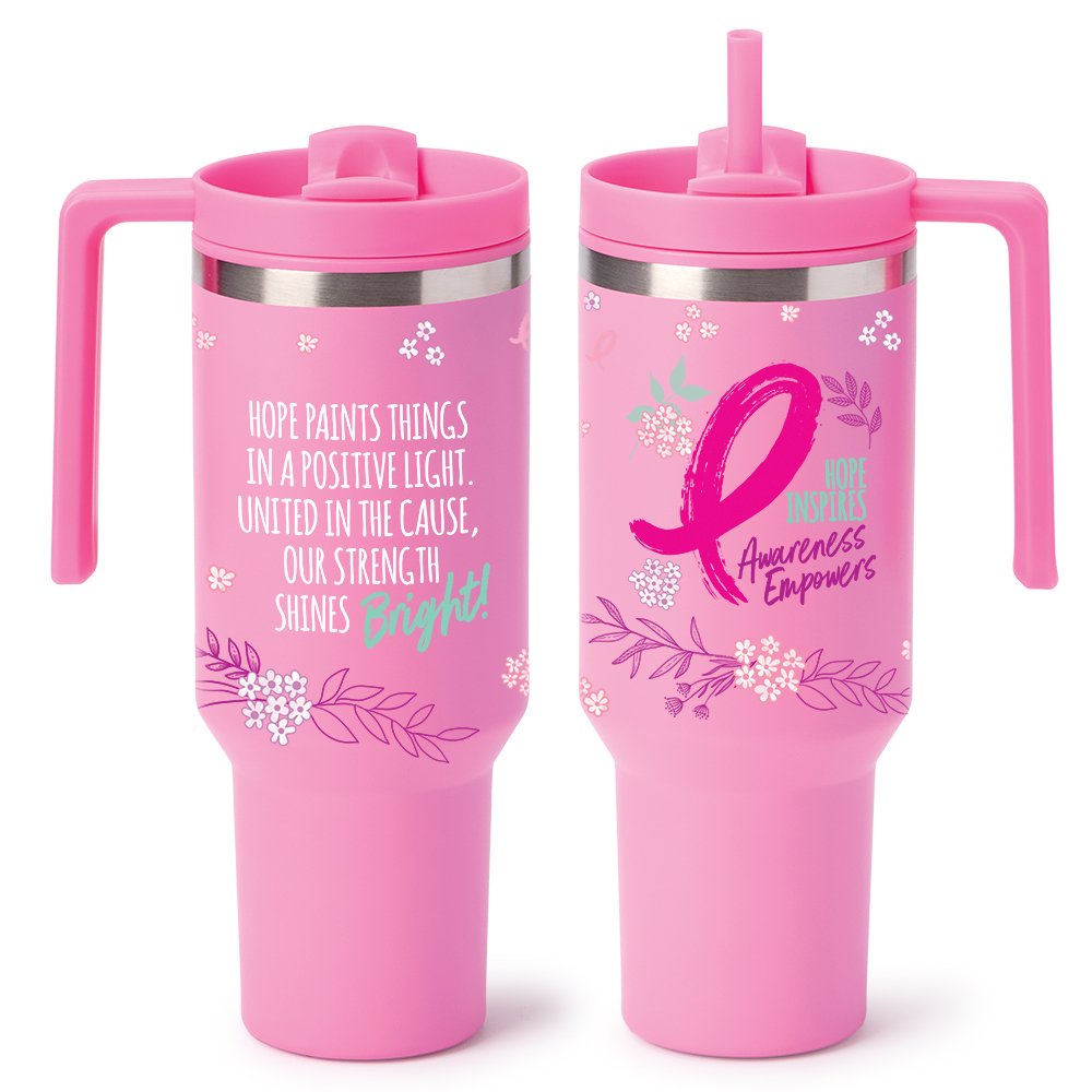 Hope Inspires, Awareness Empowers Quencher Stainless-Steel/Plastic-Lined Tumbler 40 oz. With Handle