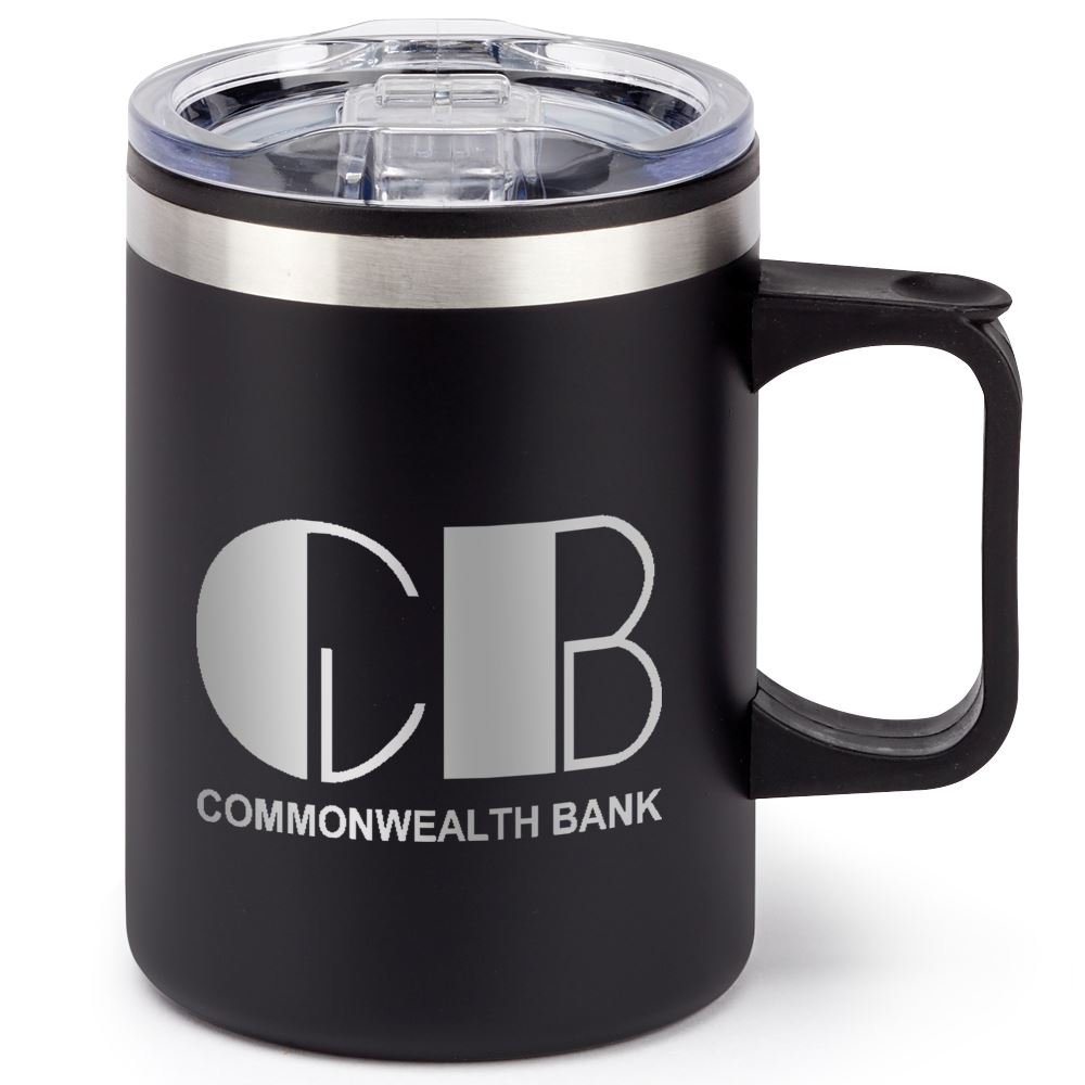 Black Sonoma Stainless-Steel Mug 12-Oz. - One-Color Personalization Available