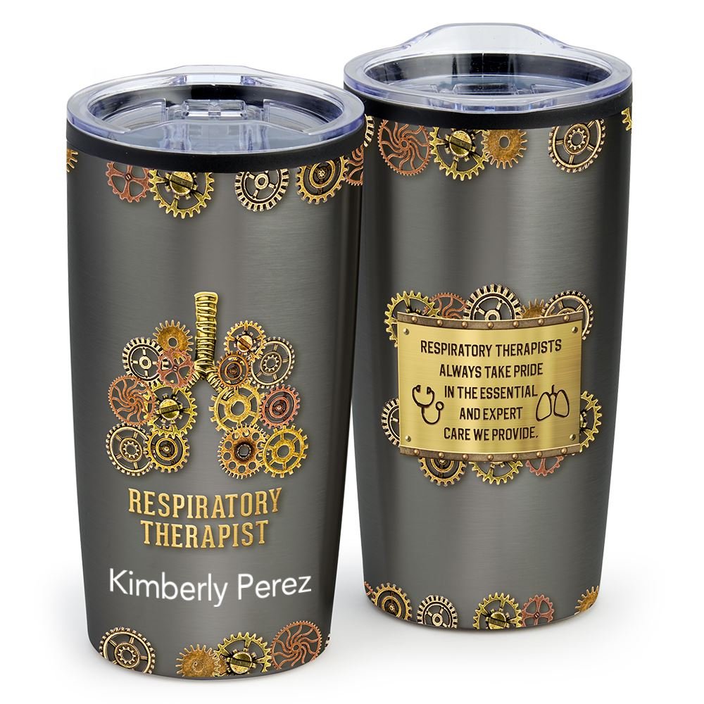 Respiratory Therapist (Gears) Teton Stainless-Steel Tumbler 20-Oz. - Individual Name Personalization Available