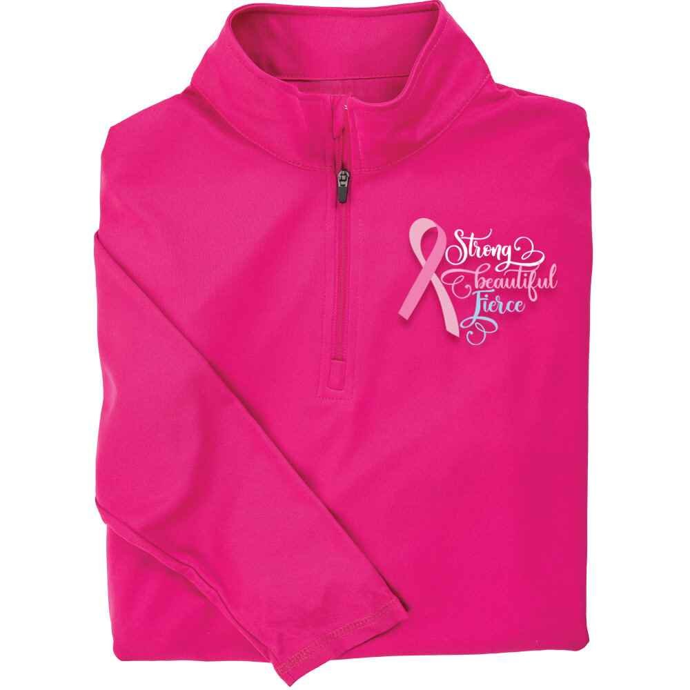 pink quarter zip pullover