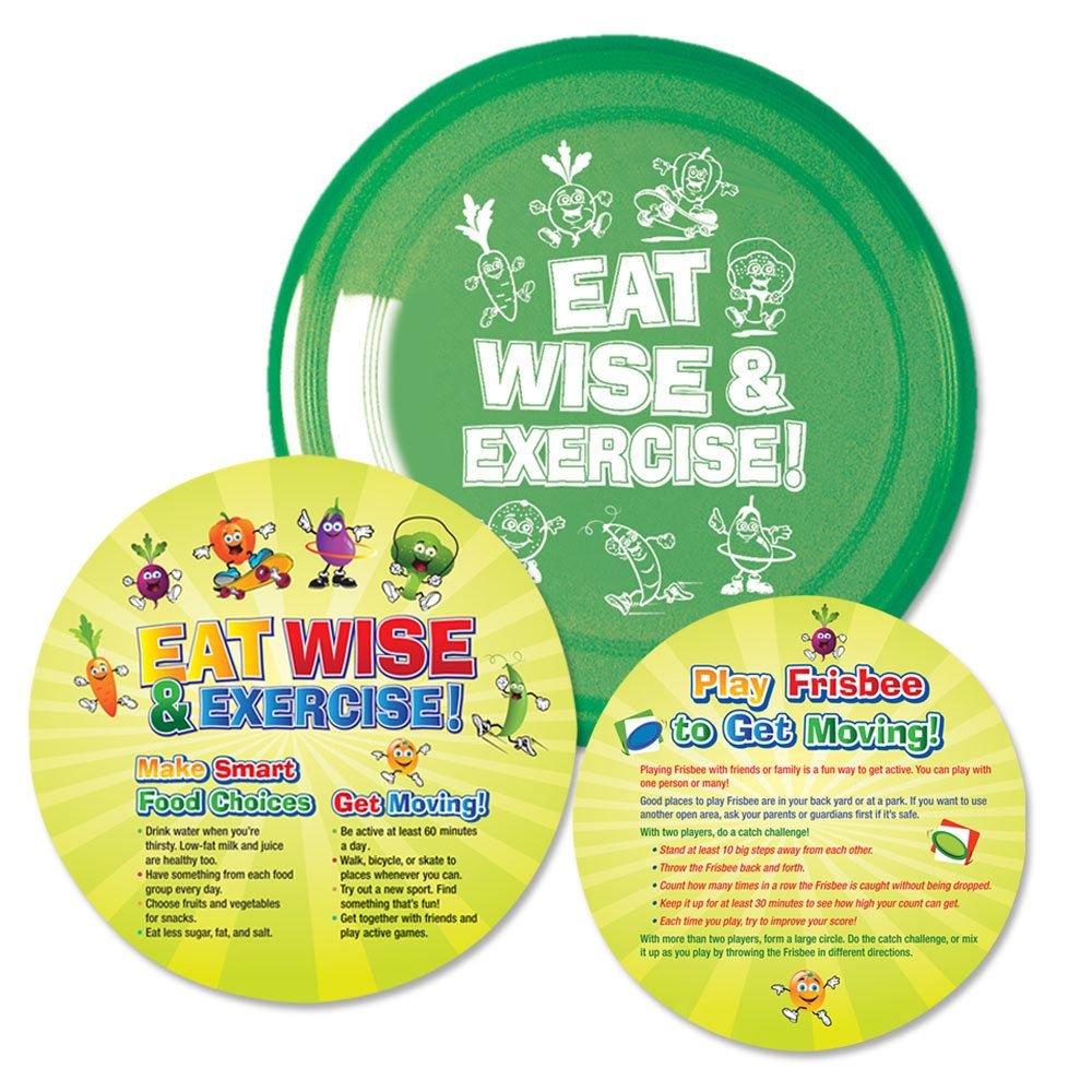 Eat Wise & Exercise! Flyer Disc & Educational Card - Pack of 10