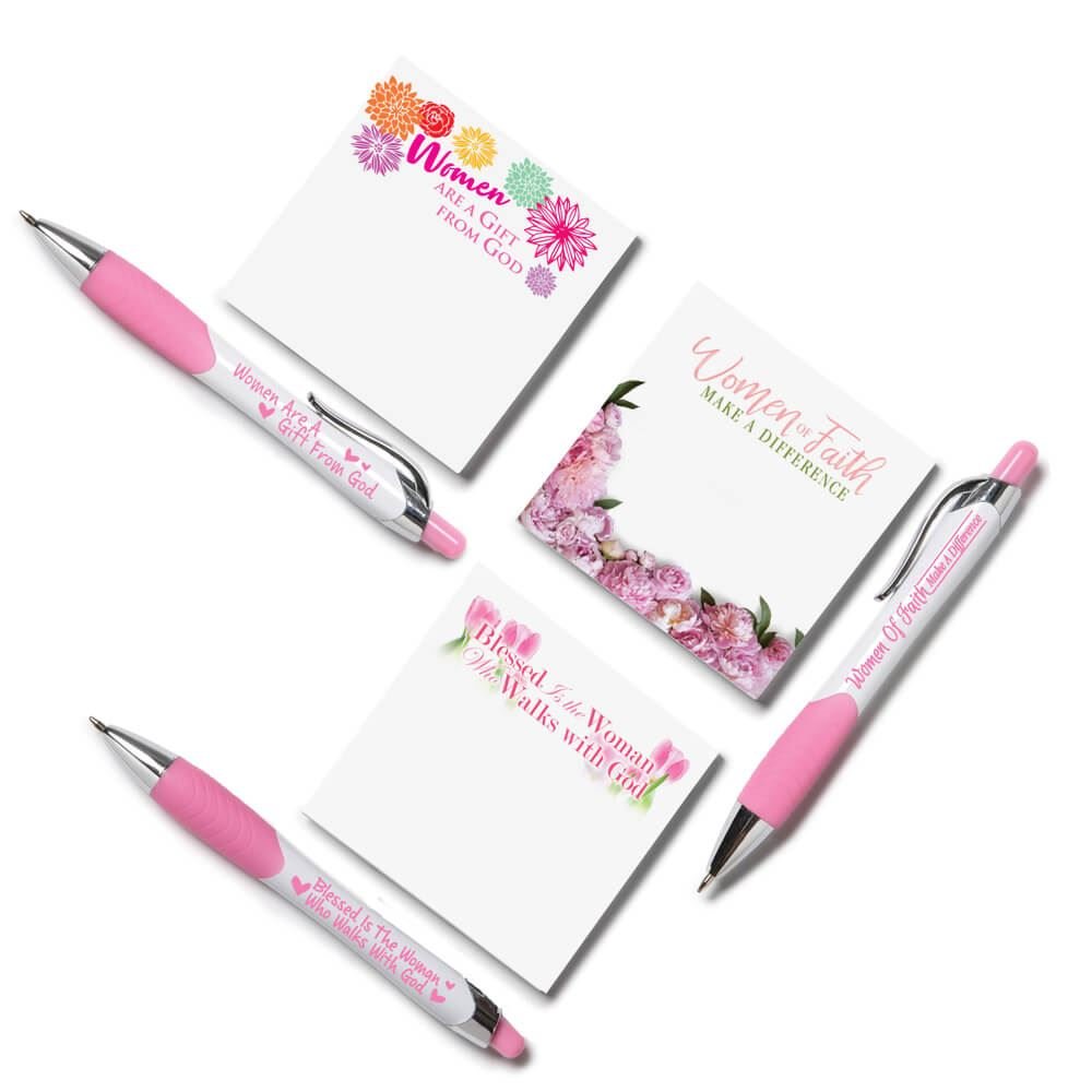 Women's Pen & Sticky Pad 24-Piece Assortment Gift Set