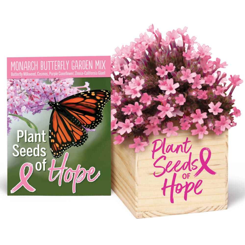 Plant Seeds Of Hope Wooden Flowerpot Cube