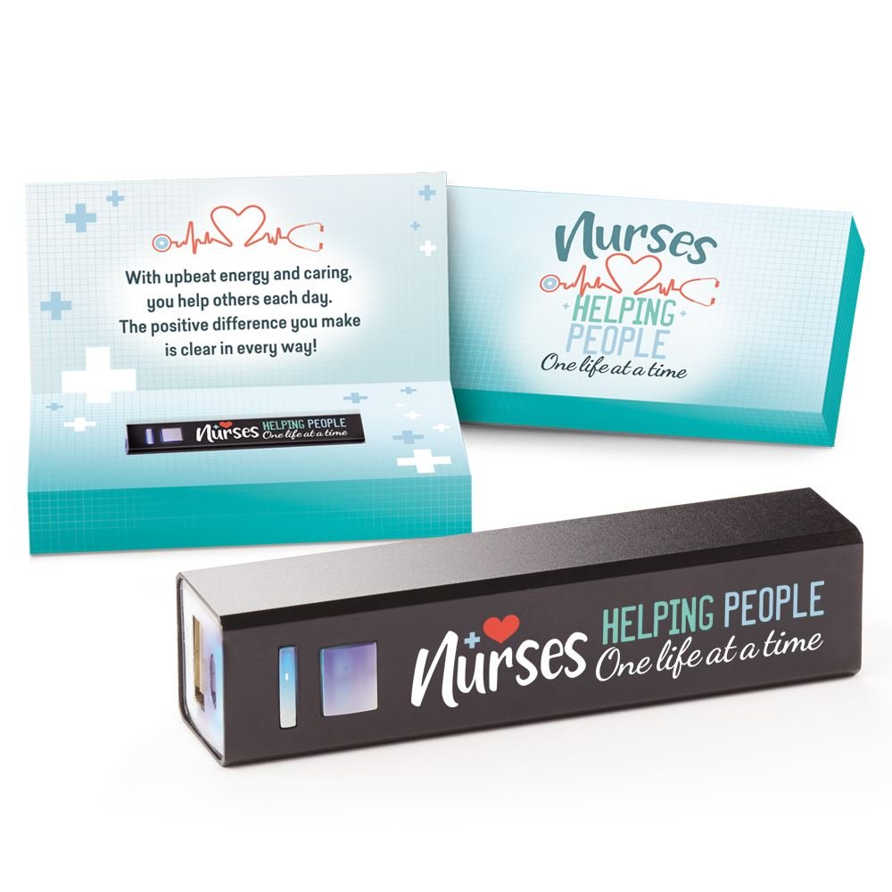 Nurses: Helping People One Life At A Time UL&reg; Metal Power Bank