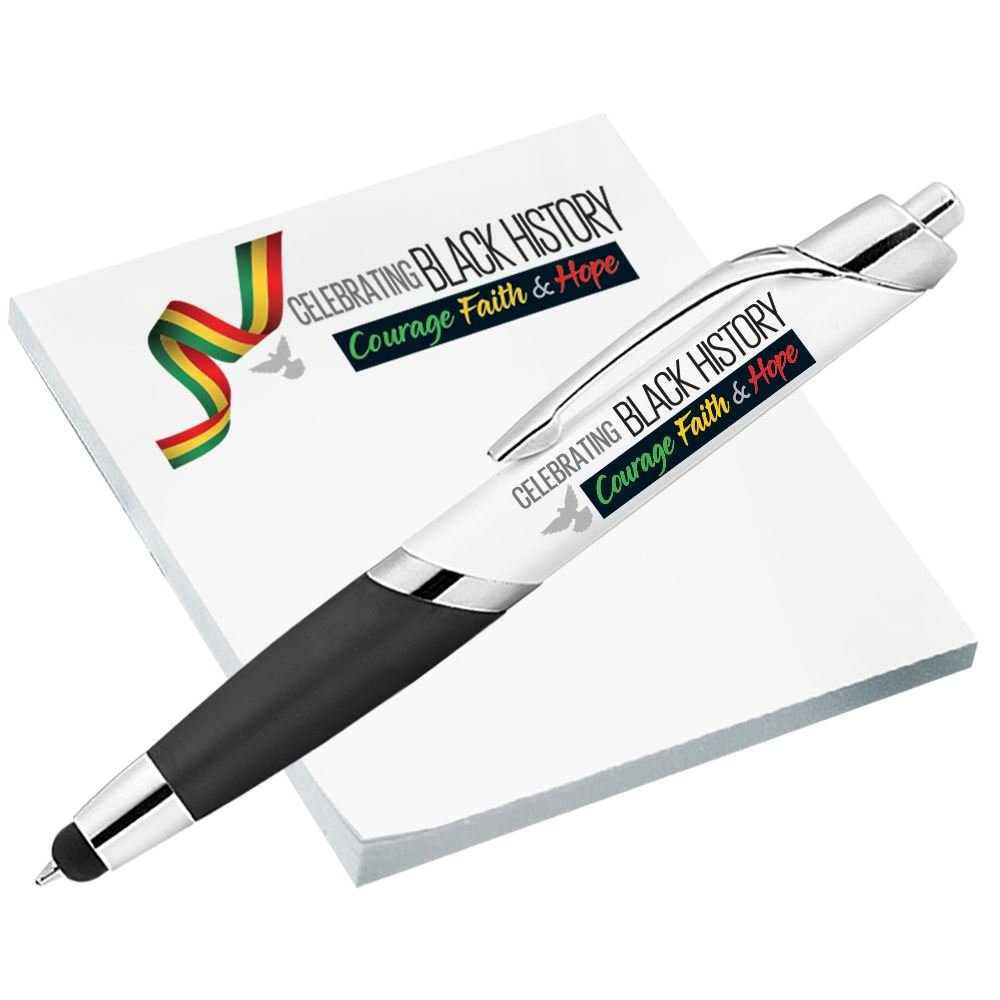 Black History: Celebrating Courage, Faith & Hope Sticky Pad And Stylus Pen Set