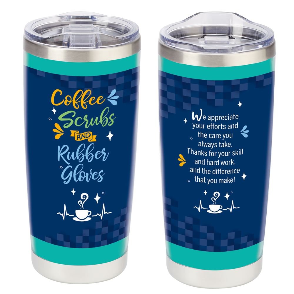 Coffee, Scrubs, & Rubber Gloves Full-Color Insulated Tumbler 20-Oz.