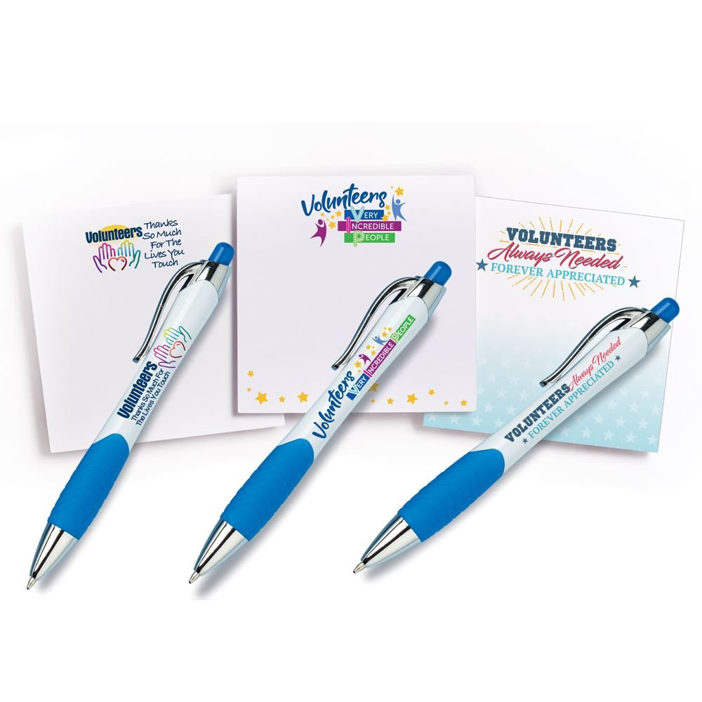 Volunteers Sticky Pad And Pen Assortment Pack