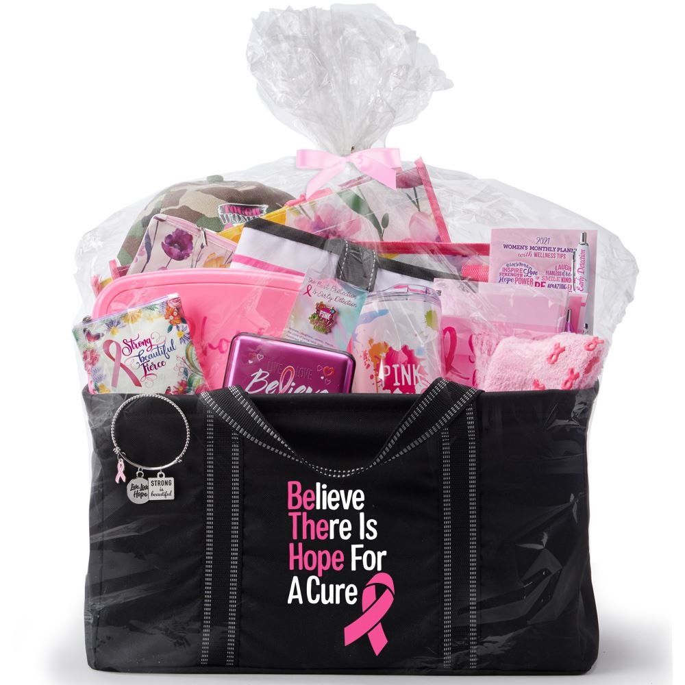 Breast Cancer Awareness Deluxe Utility Tote Gift Basket