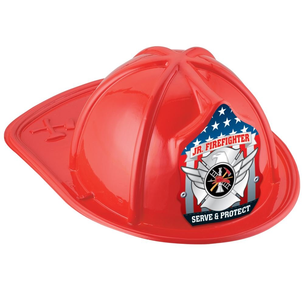 Red Jr. Firefighter: Serve & Protect Stock Firefighter Hat
