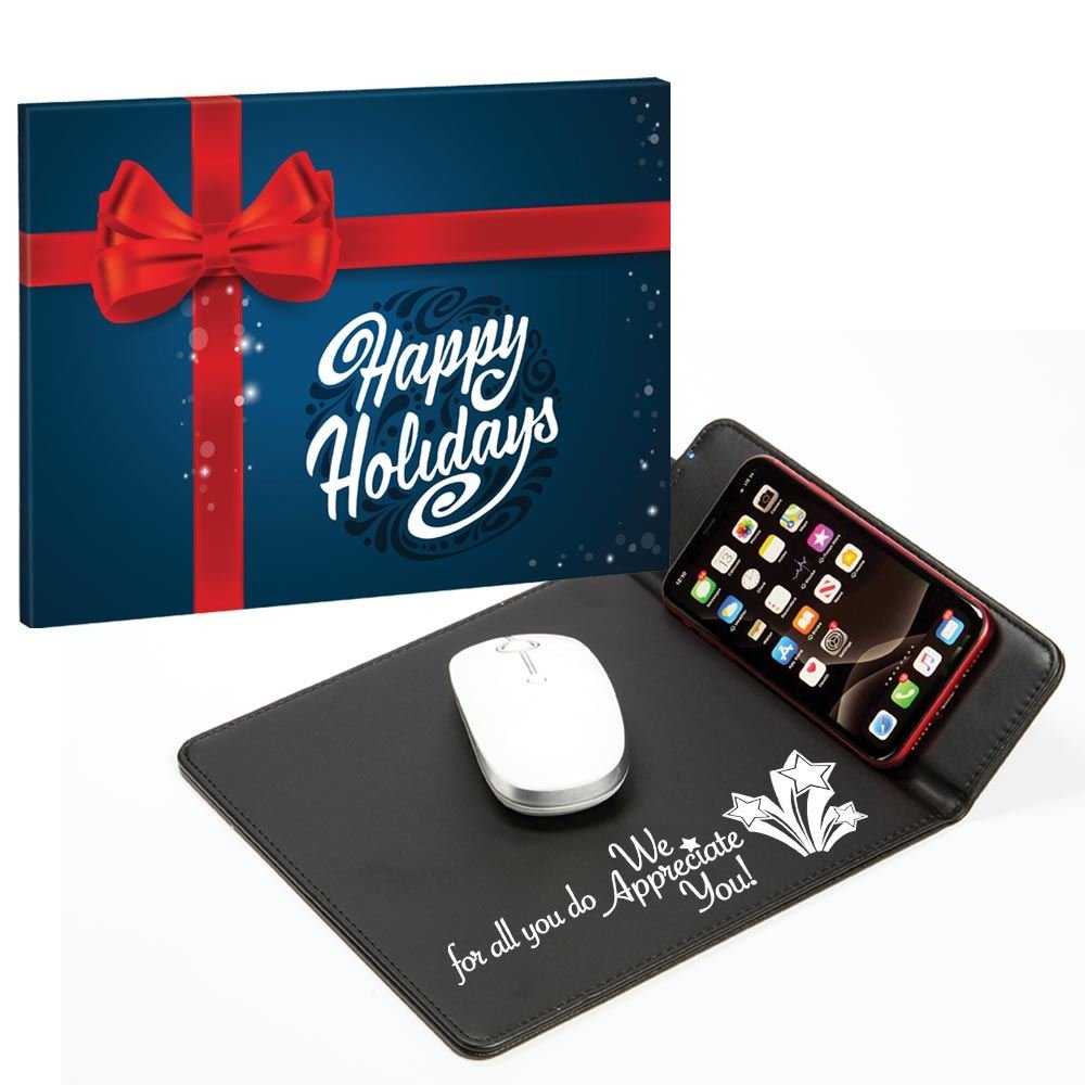 For All You Do, We Appreciate You! Wireless Charging Mousepad In Holiday Gift Box