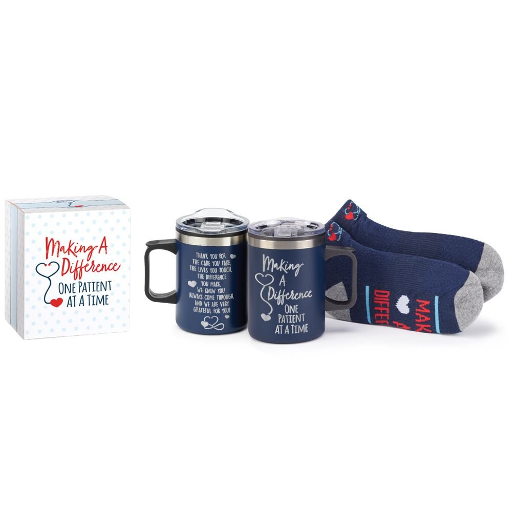 Making A Difference One Patient At A Time Sonoma Mug & Ankle Socks Gift-Boxed Set