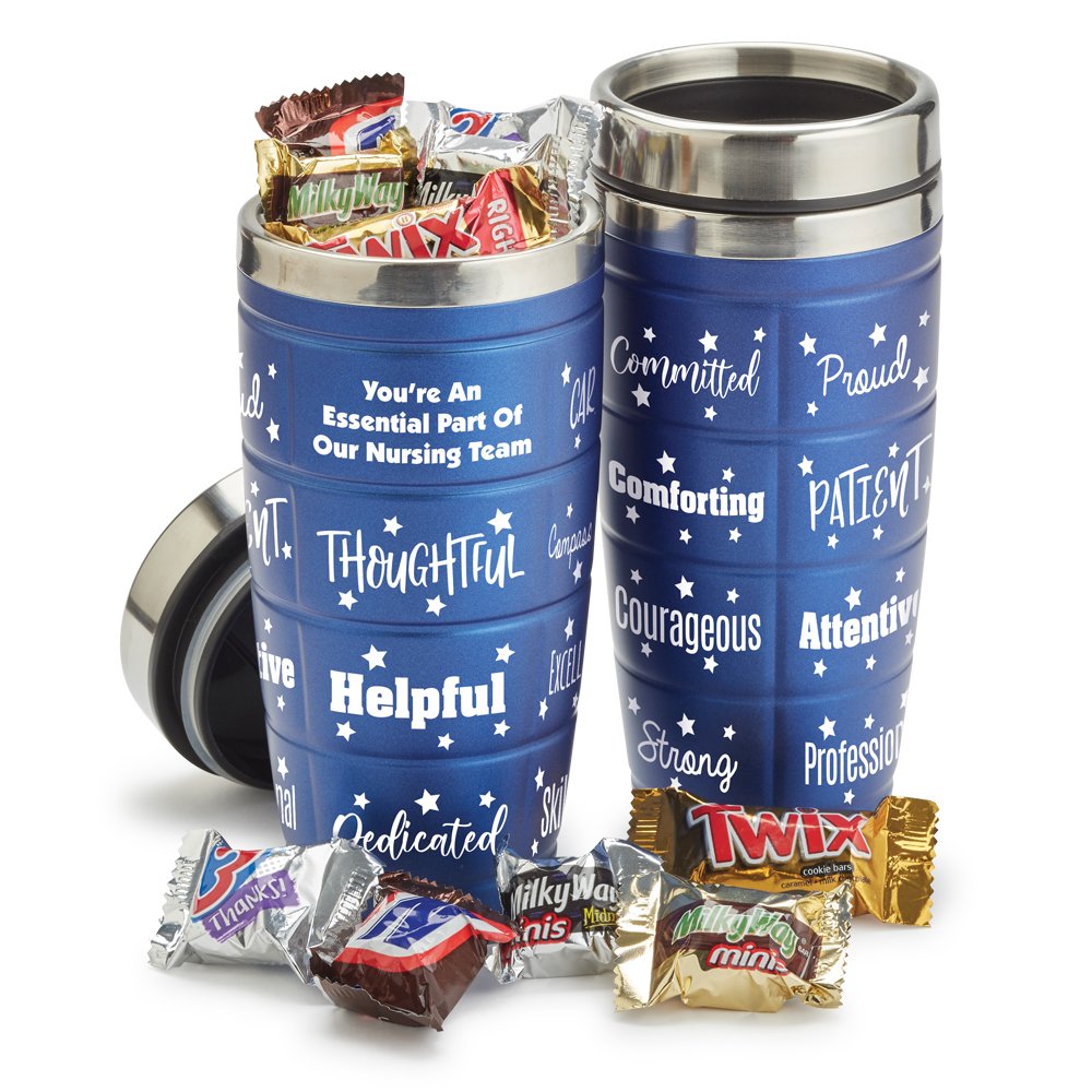 You're An Essential Part Of Our Nursing Team Stainless-Steel Message Tumbler & Chocolates