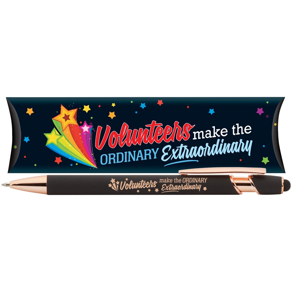 Volunteers Make The Ordinary Extraordinary Black/Rose-Gold Stylus Pen
