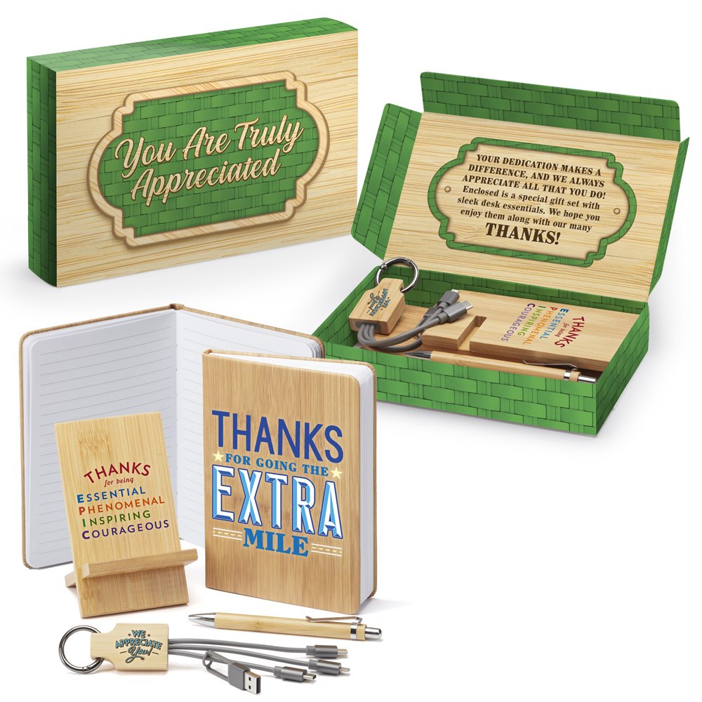 You Are Truly Appreciated Bamboo Desk Essentials Gift Set