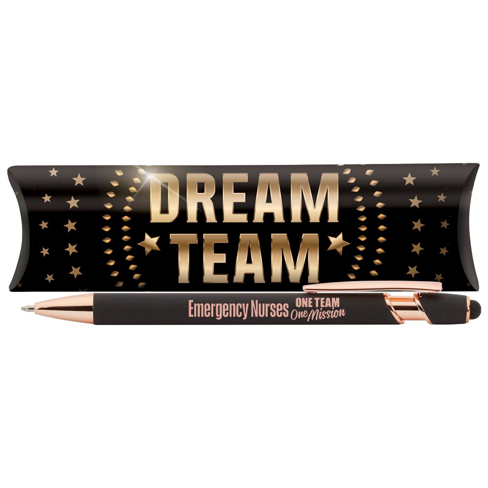 Emergency Nurses: One Team, One Mission Black/Rose-Gold Stylus Pen
