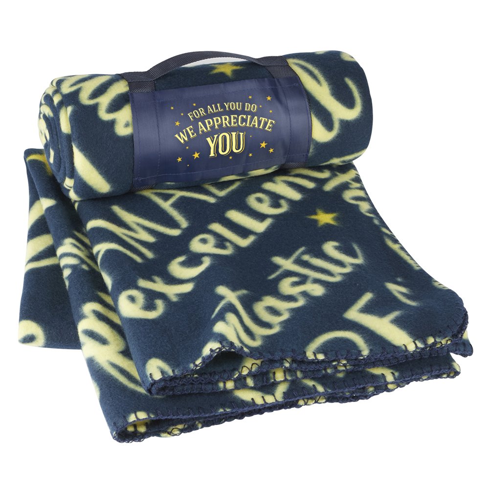For All You Do, We Appreciate You Positive Word Cloud Roll-Up Eco Blanket