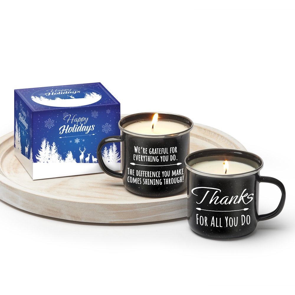 Thanks For All You Do Campfire Mug Candle in Holiday Gift Box