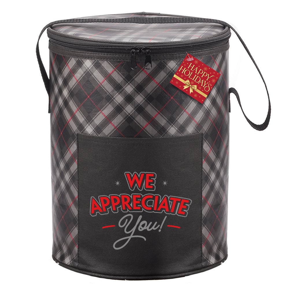 We Appreciate You! Brookville Barrel Cooler Bag with Holiday Gift Card