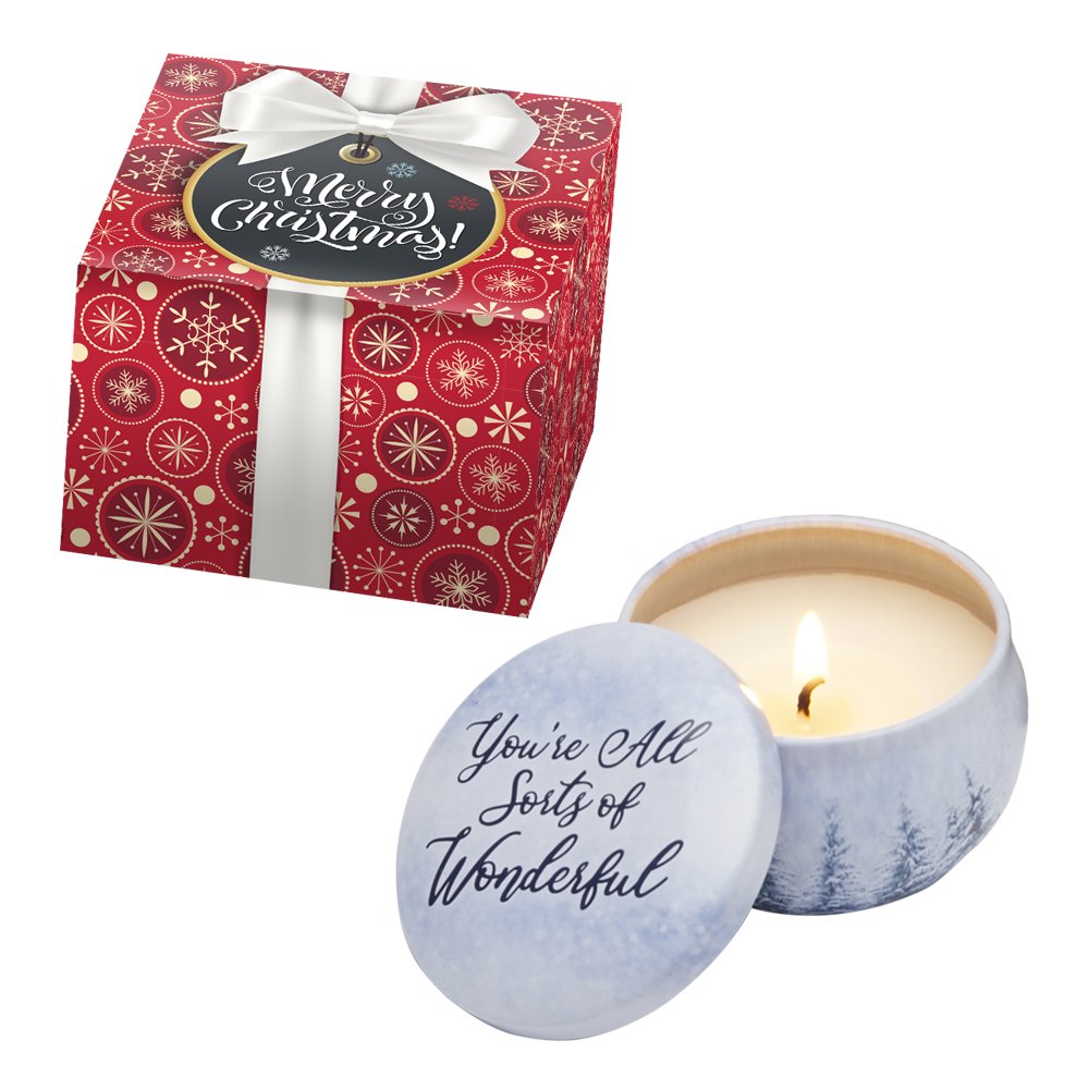 You're All Sorts Of Wonderful Soy Candle in Holiday Tin in Merry Christmas Gift Box