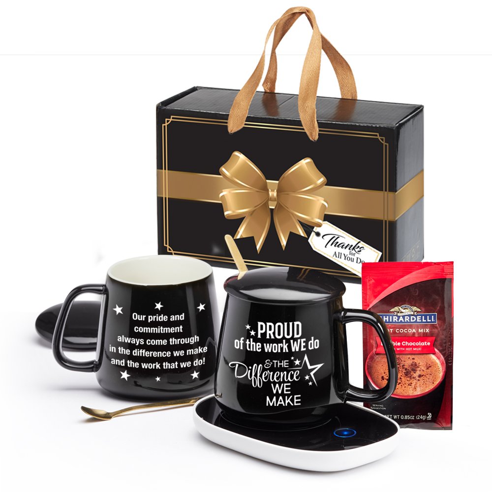 Proud of the Work We Do Ceramic Mug 12-Oz. & Warmer with Hot Chocolate Gift Set
