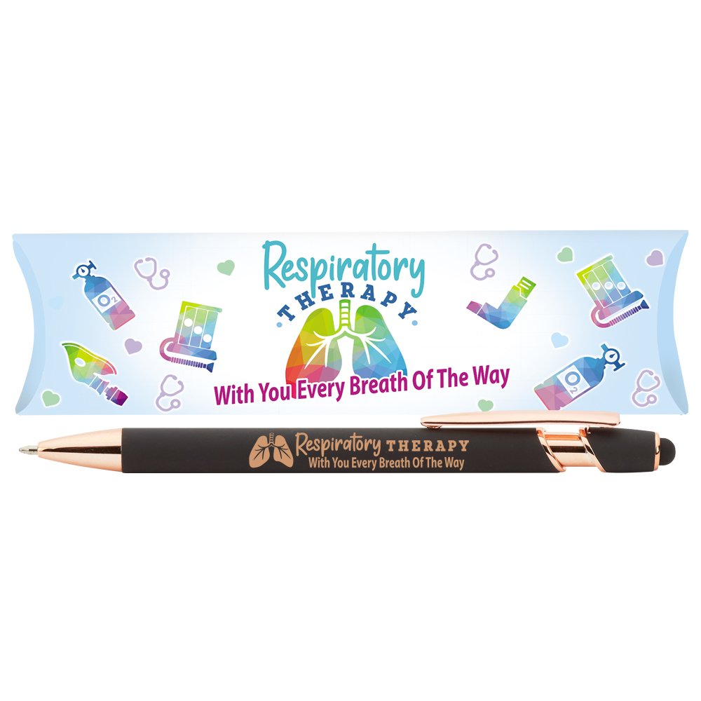 Respiratory Therapy: With You Every Breath of the Way Black/Rose-Gold Stylus Pen