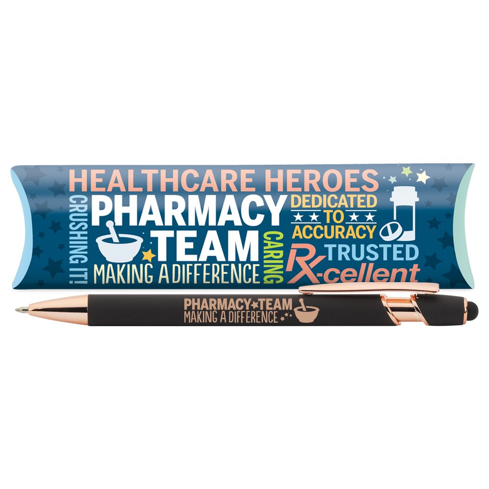 Pharmacy Team Making a Difference Black/Rose-Gold Stylus Pen