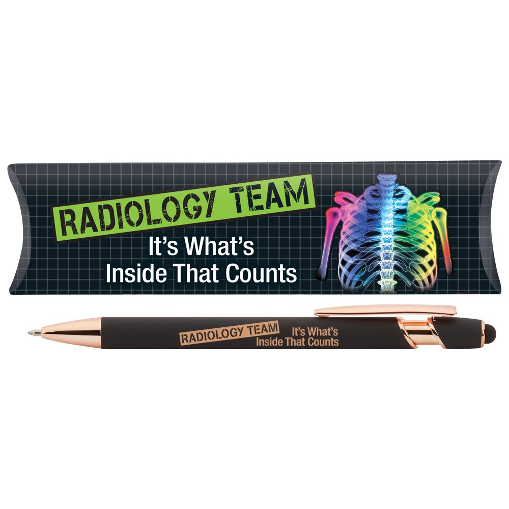 Radiology Team: It's What's Inside That Counts Black/Rose-Gold Stylus Pen