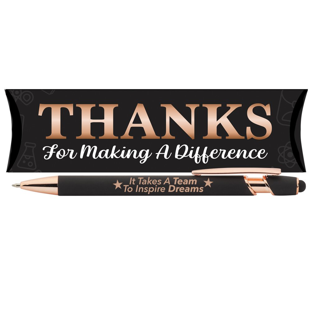 It Takes a Team to Inspire Dreams Black/Rose-Gold Stylus Pen