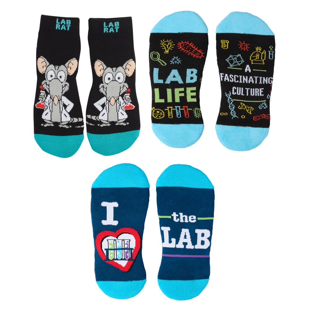 Lab Socks Medical Laboratory Professionals Ankle Socks Assortment - Pack of 3 ...