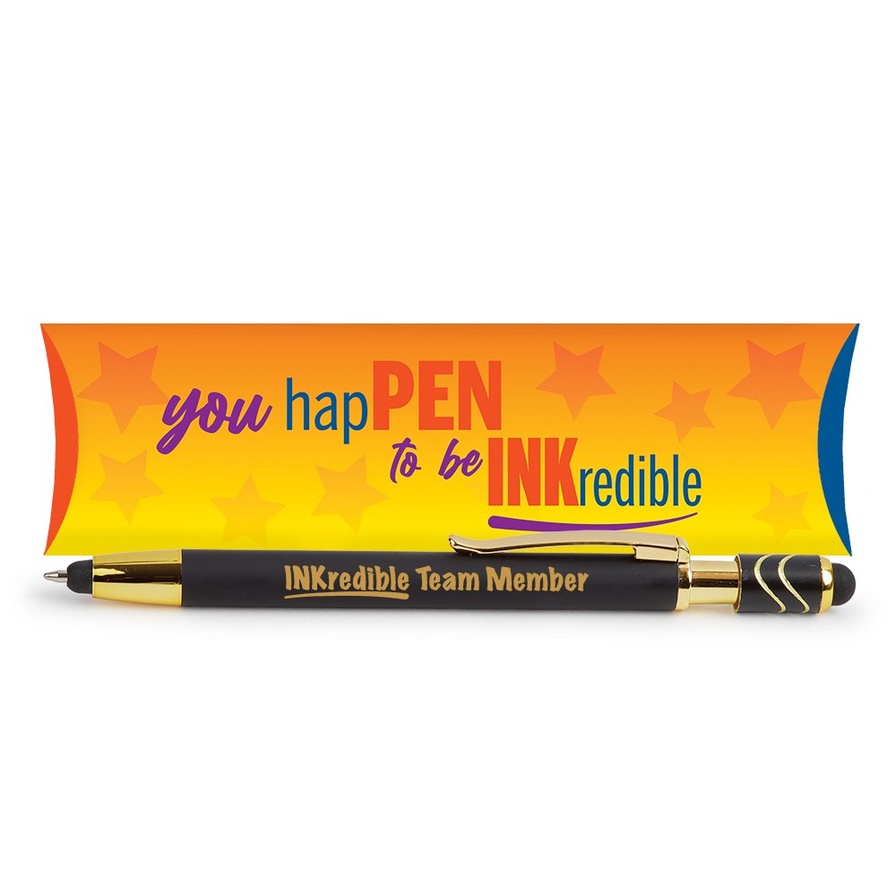 INKredible Team Member Paza Dual Stylus/Fidget Spinner Metal Pen