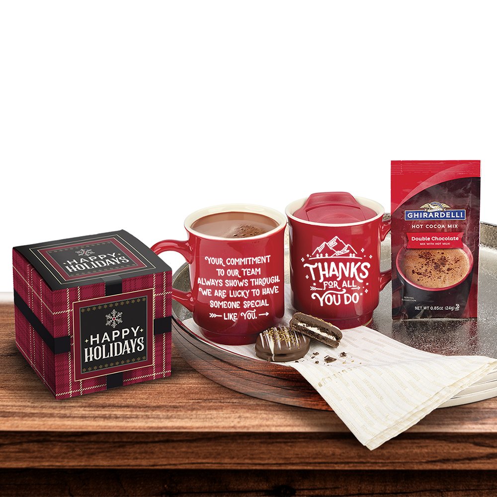 Thanks for All You Do Gradient Ceramic Mug 14 oz. With Chocolate-Covered Oreo® & Hot Cocoa in Holiday Gift Box