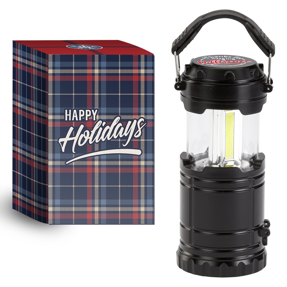 Thanks for Making a Difference Black Mini 2-in-1 Portable Lantern & Flashlight in Holiday Gift Box