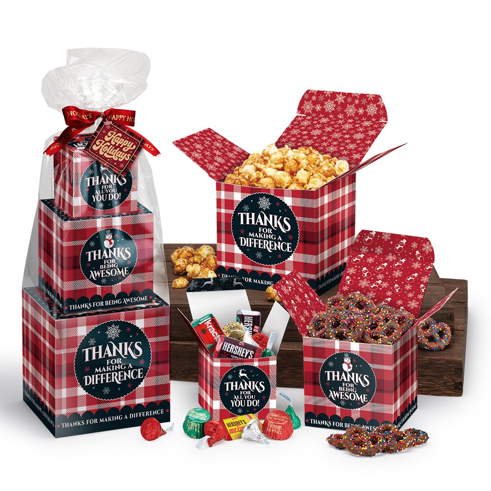 Thanks for...Treat Tower in Holiday Gift Wrapper