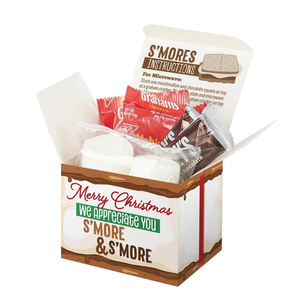 We Appreciate You S'more & S'more Treat Pack in Merry Christmas Gift Box
