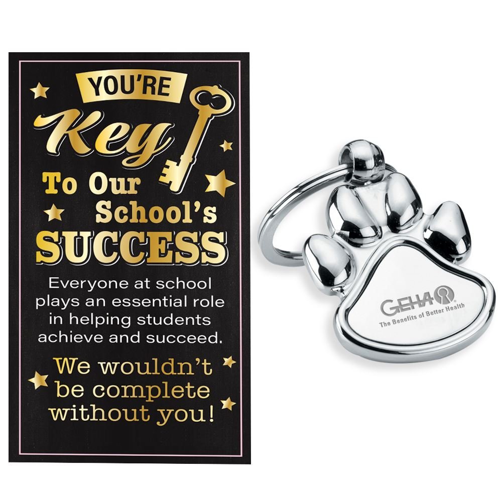 Paw-Shaped Key Ring With Keepsake Card - Personalization Available