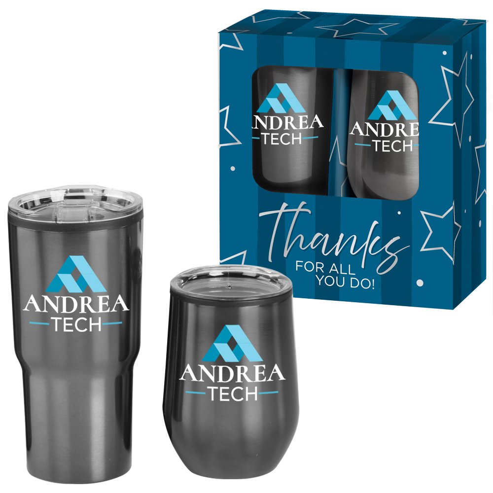 Warm Up & Chill Out Titanium Drinkware 2-Piece Gift Set - Personalization Available