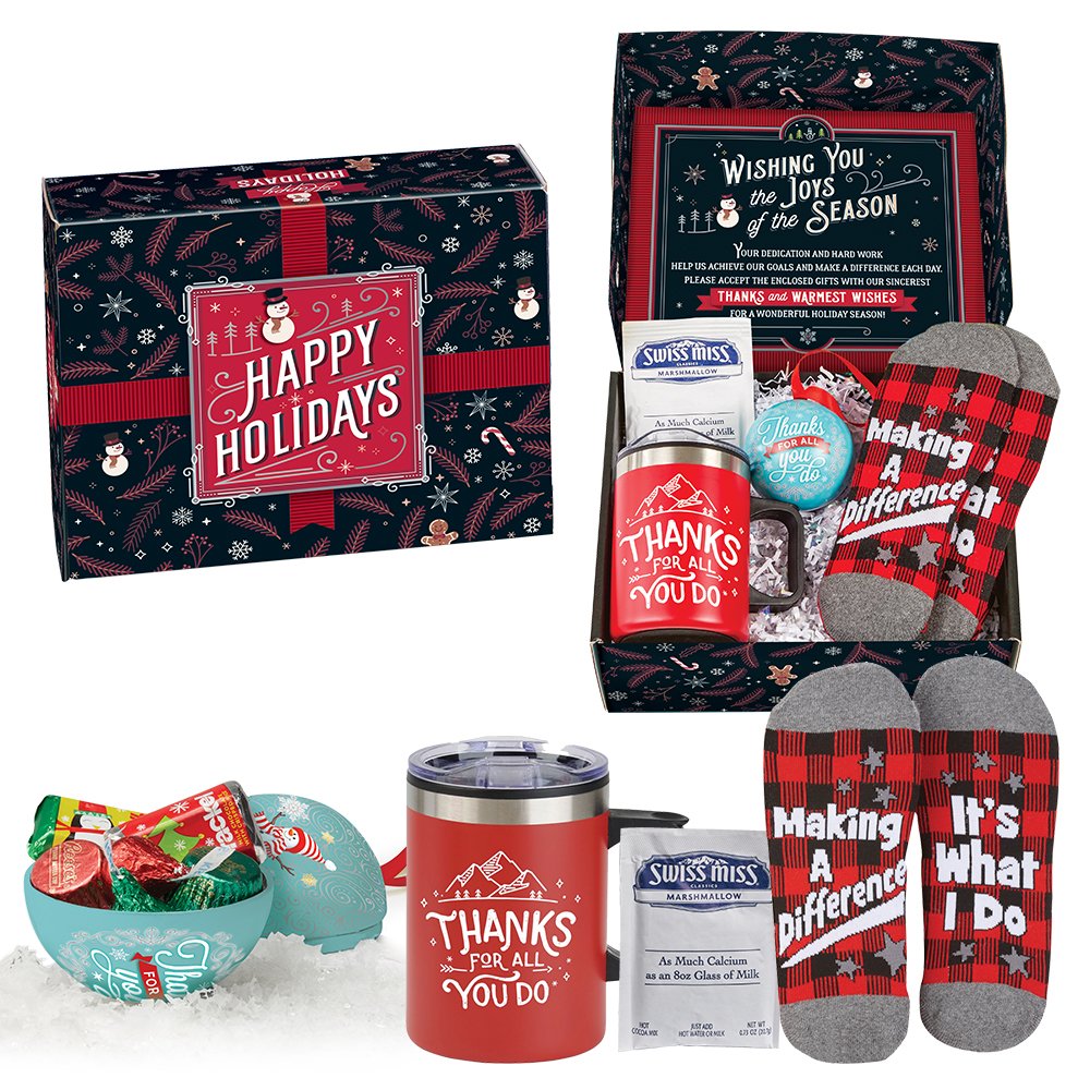 Thanks For Making A Difference Gift Set In Holiday Gift Box - Card Personalization Available
