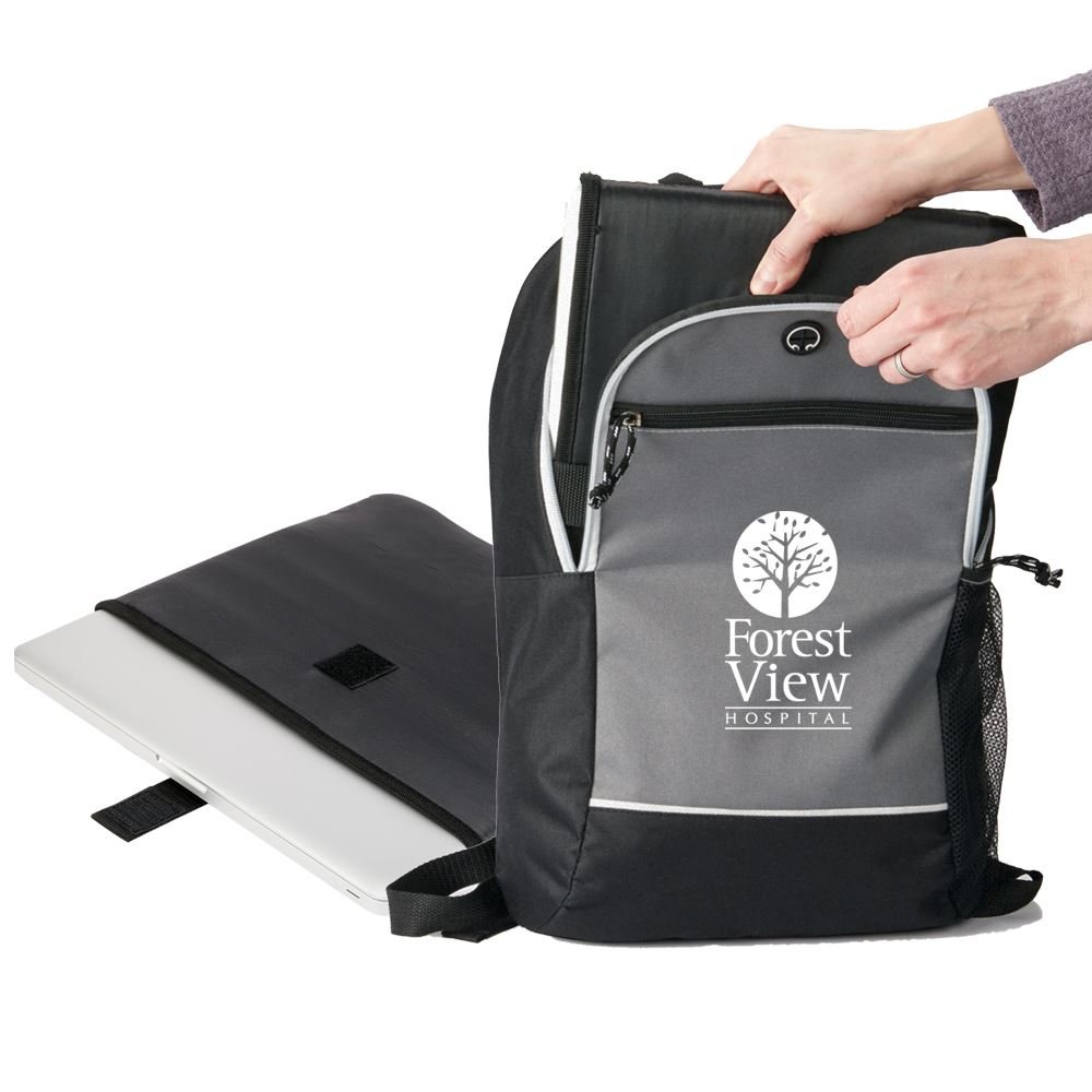 Gray Bayside Backpack & Laptop Sleeve - Personalization Available