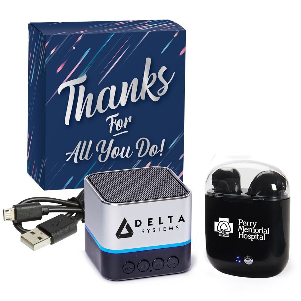 Black Rock Out Wireless Bluetooth® 2-Piece Audio Gift Set - Personalization Available