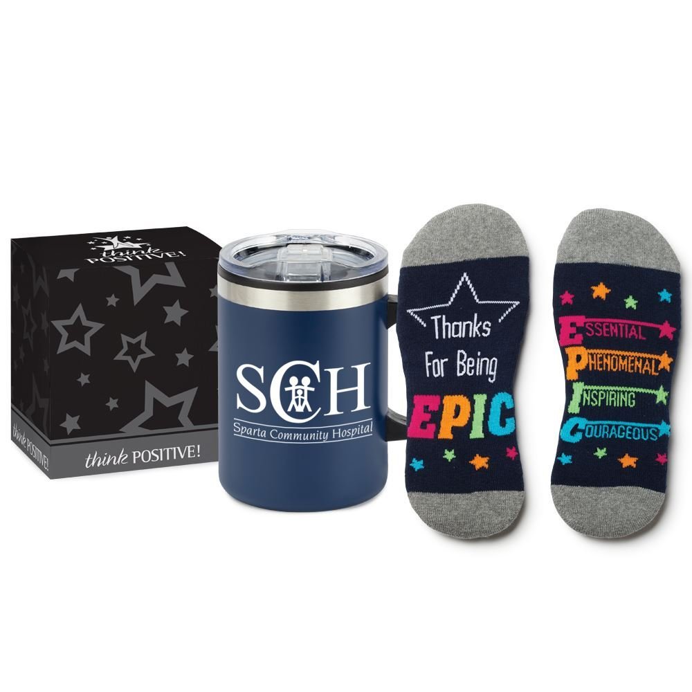 Thanks For Being EPIC Blue Sip 'N' Socks Combo - Personalization Available