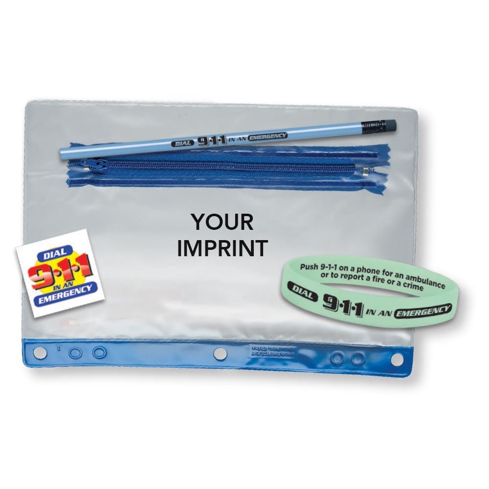 Dial 9-1-1 In An Emergency Pencil Pouch Gift Set - Personalization Available