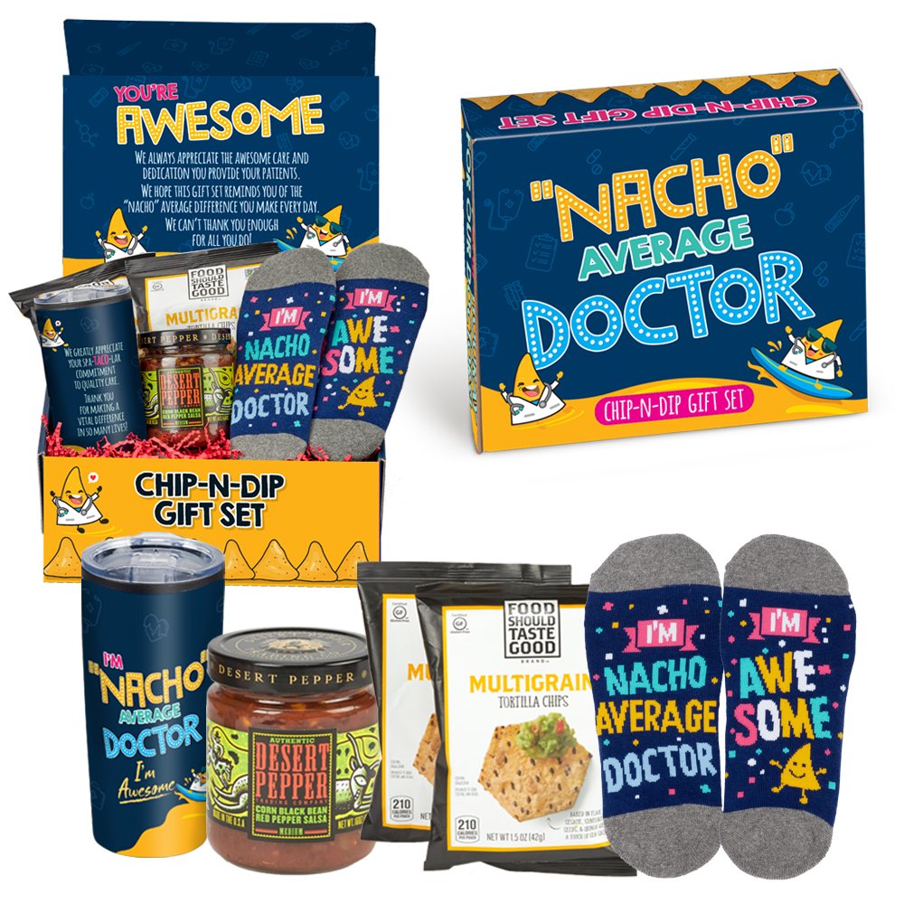 Nacho Average Doctor Chip-N-Dip Gift Set Box Kit - Card Personalization Available
