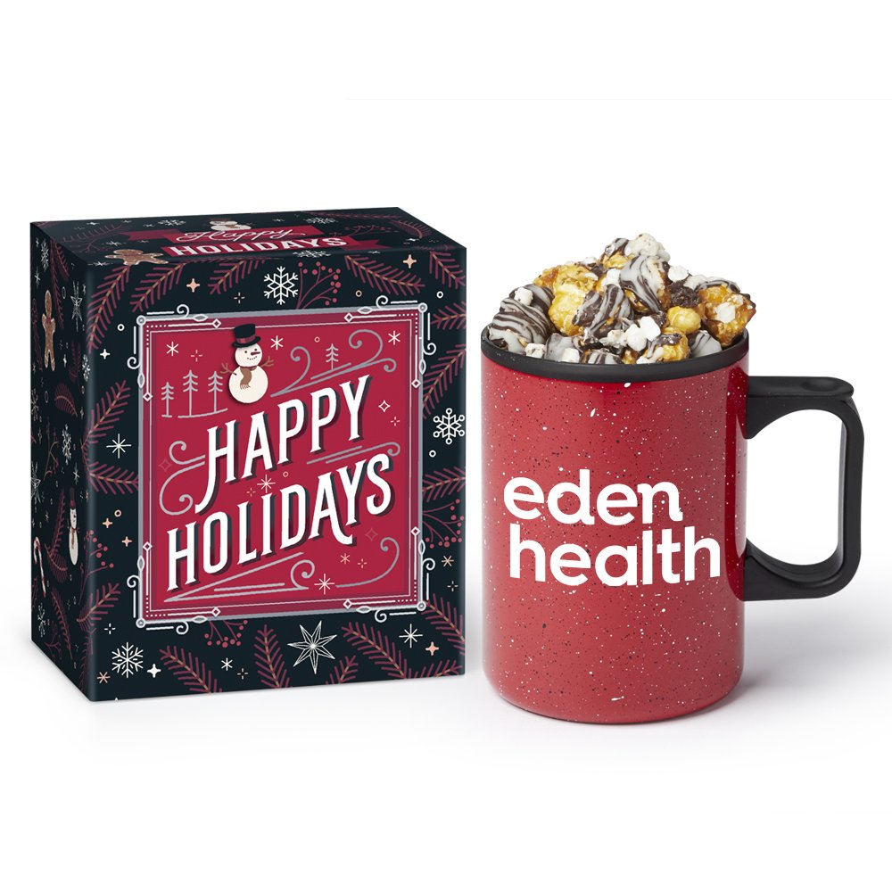 Campfire Red Sonoma Stainless-Steel Mug 12-Oz. with S'mores Popcorn in Holiday Gift Box - Personalization Available