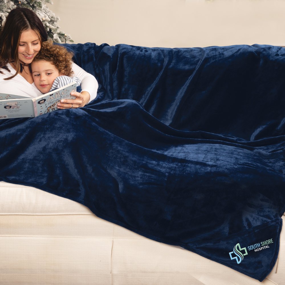 For All You Do, We Appreciate You Navy Extra-Large Mink Fleece Throw Blanket-in-a-Bag 60