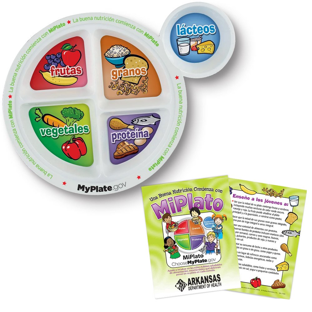 MyPlate Child's Portion Meal Plate With Educational Card (Spanish ...