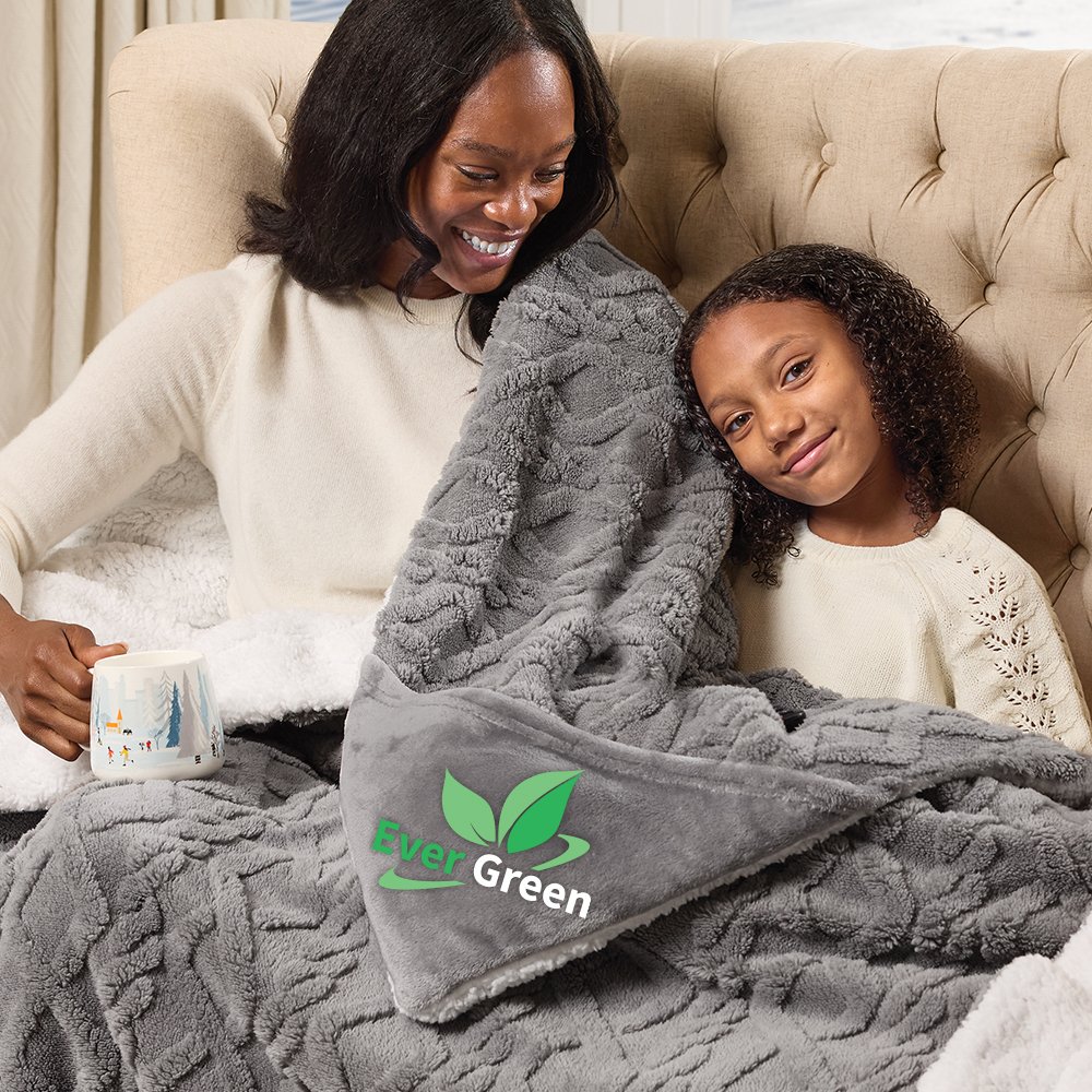 Thanks for Making a Difference Cable-Knit Mink Fleece Sherpa Throw Blanket-in-a-Bag 50